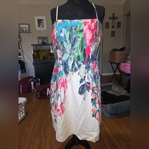 Oleg Cassini Colorful Patterned Dress